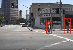 The system detects pedestrians in realtime by the University of California, San Diego.